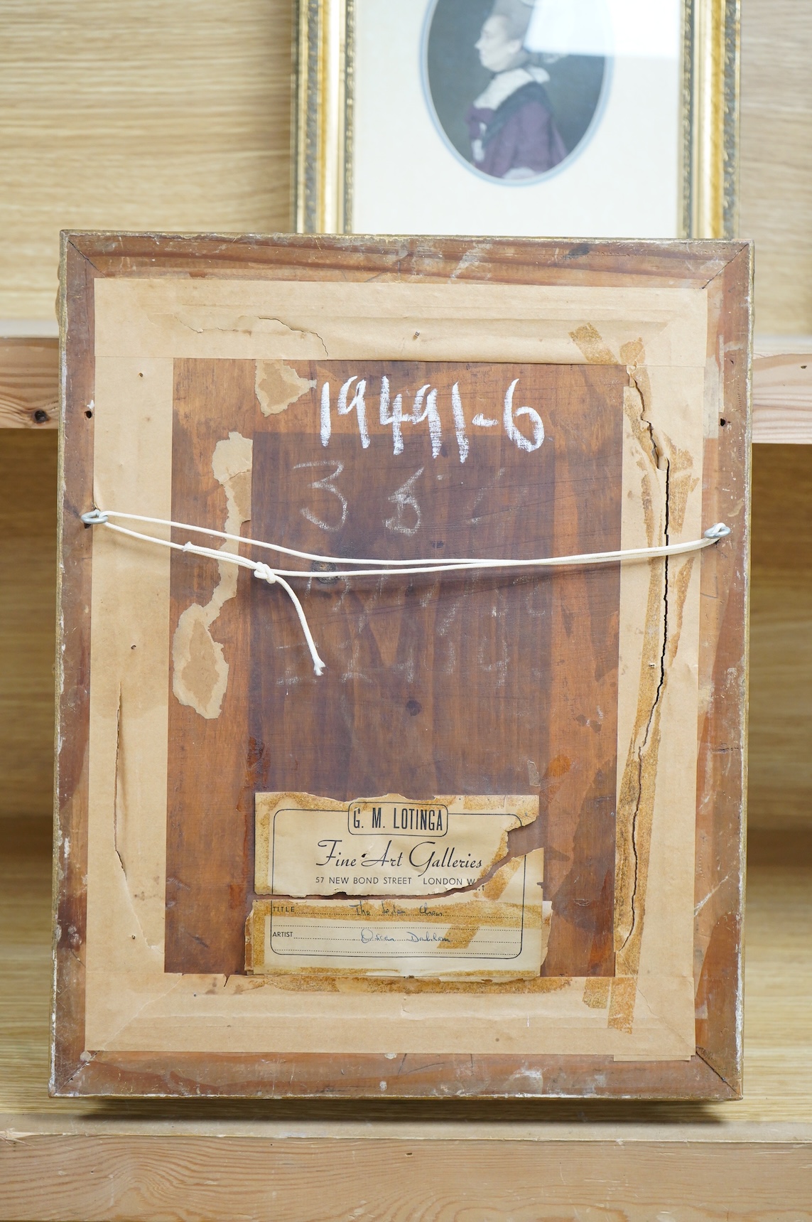 Oscar Dahlam, ‘The Sedan Chair’, signed, label verso, oil on board, ornate gilt frame, 31 x 23cm
